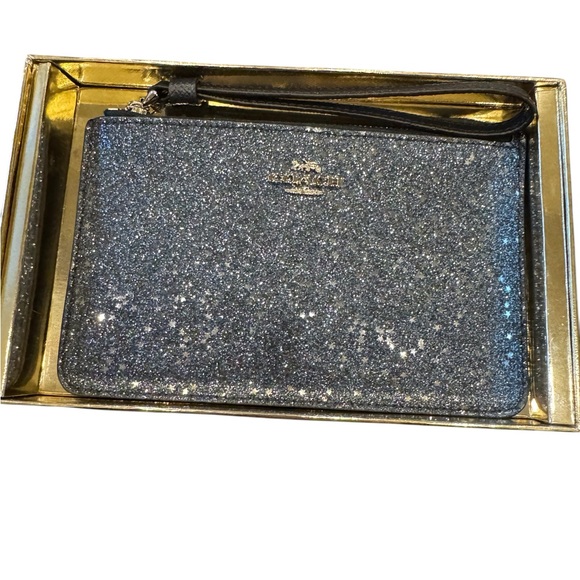 Coach Boxed Star Glitter Wristlet in Midnight Navy - Picture 2 of 6